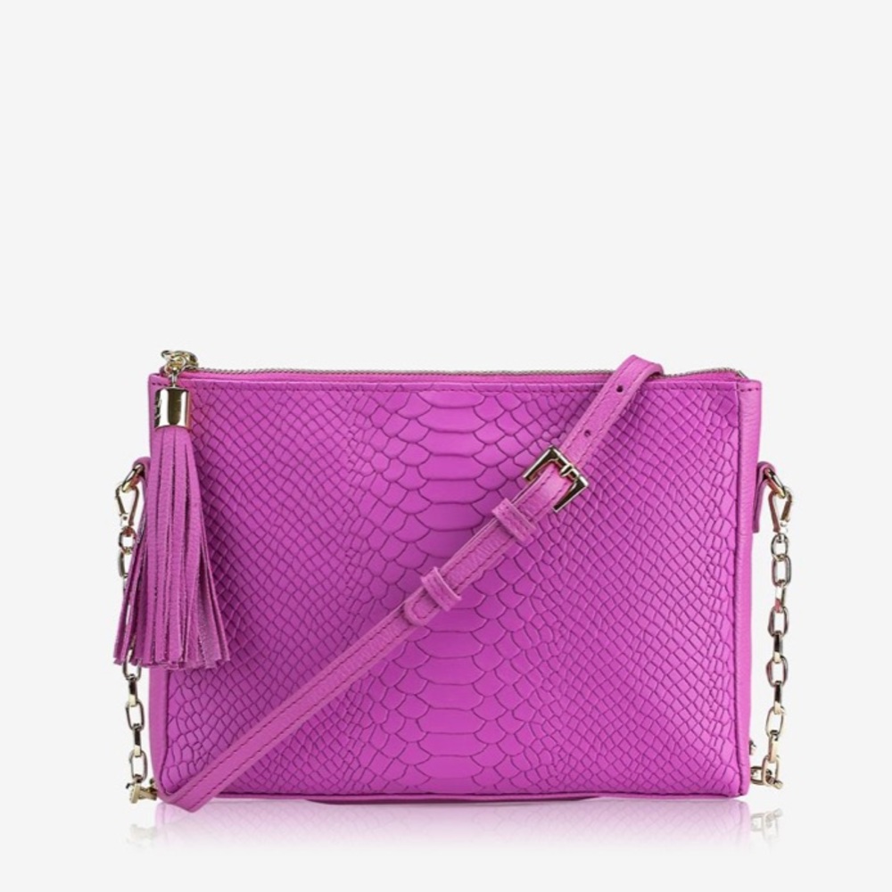 NWT GiGi New York Hailey Crossbody Bag in Embossed Orchid
